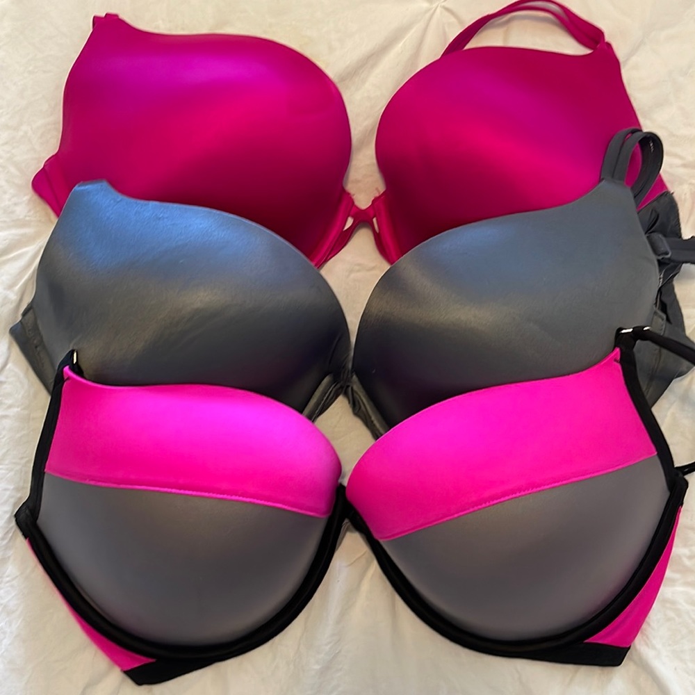 3 gently worn padded push up bras